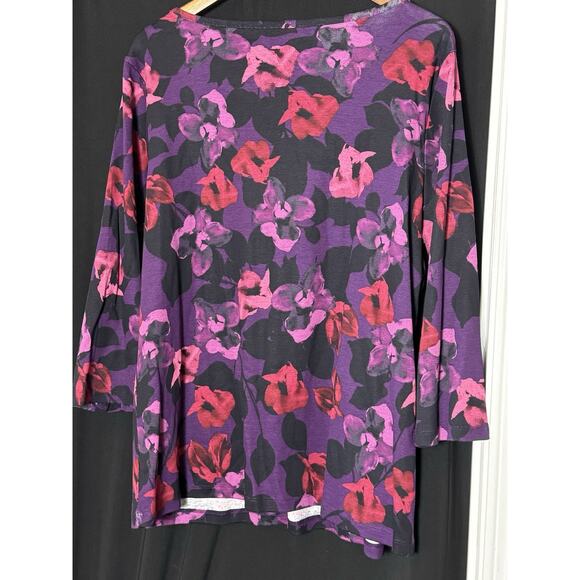 Croft & Barrow T Shirt Womens XL Bright contrasting florals whimsigoth fairy - Picture 6 of 6